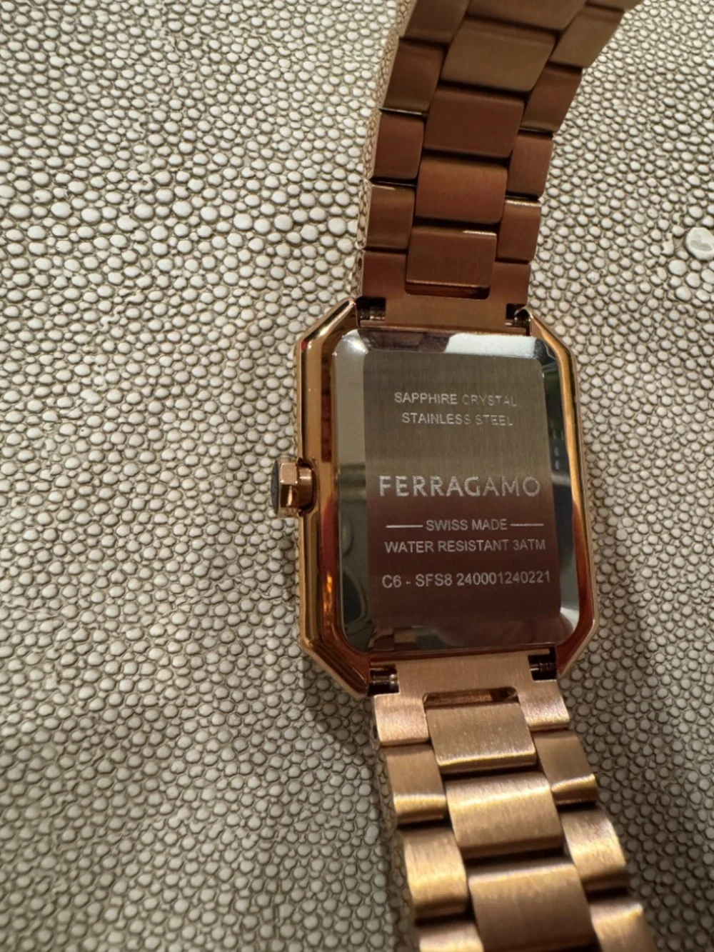 Ferragamo Crystal Watch - Rose Gold 26.5x33.5mm